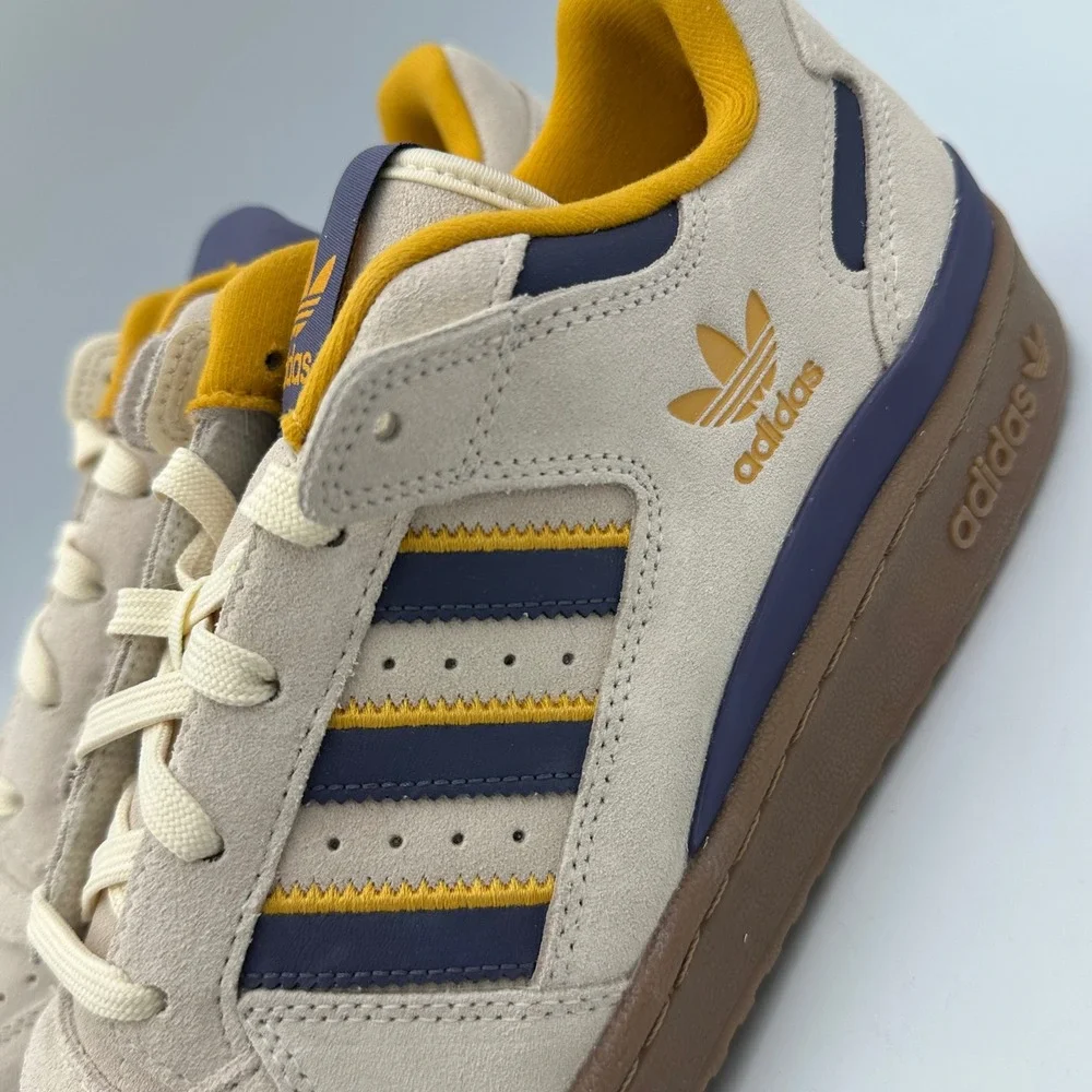 Adidas Forum Low CL White Shadow Violet Yellow Sneakers Shoes JQ2655 Men's 9 NIB